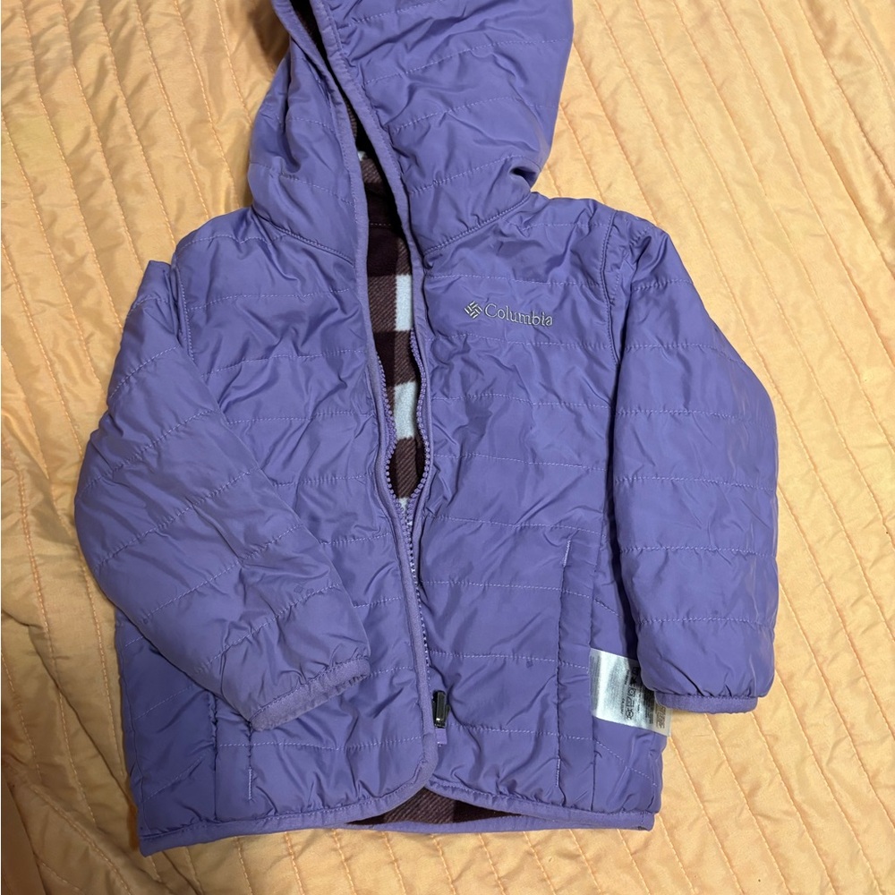 Columbia Purple Puffer Jacket Insulated Hooded Coat